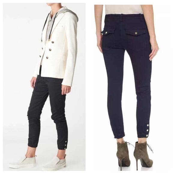 Veronica Beard | Women’s Field Cargo Pant Black Jogger Ankle Snap Jeans Casual 4 - Picture 2 of 10